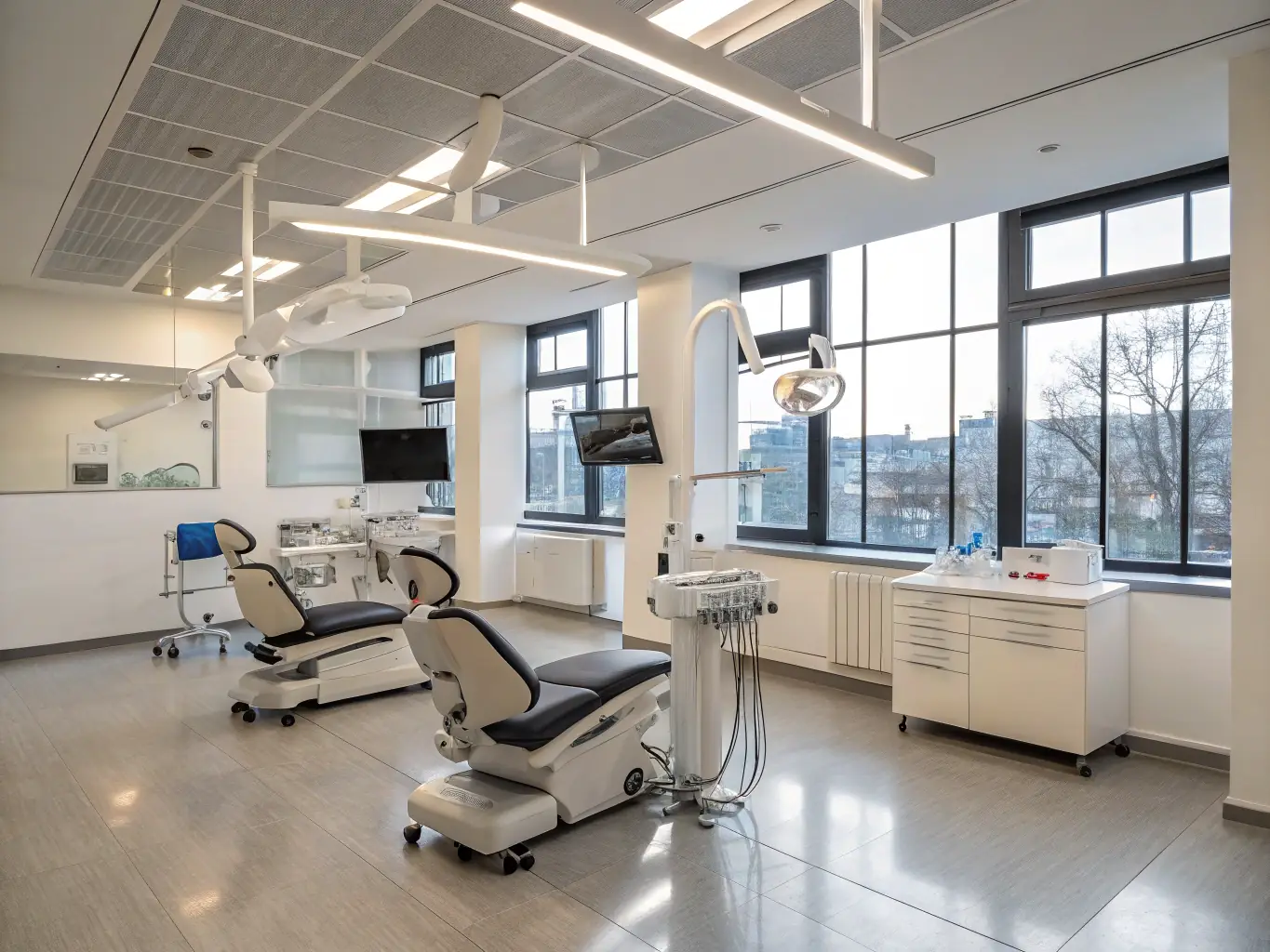 A modern dental office with state-of-the-art equipment, showcasing advanced dental technology used at Ata Dent Clinic.