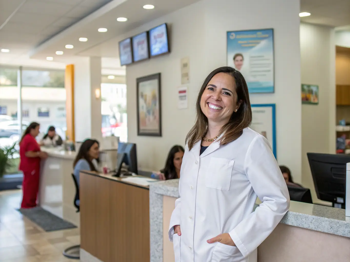 A friendly dentist interacting with a patient, demonstrating the patient-centered care approach at Ata Dent Clinic.